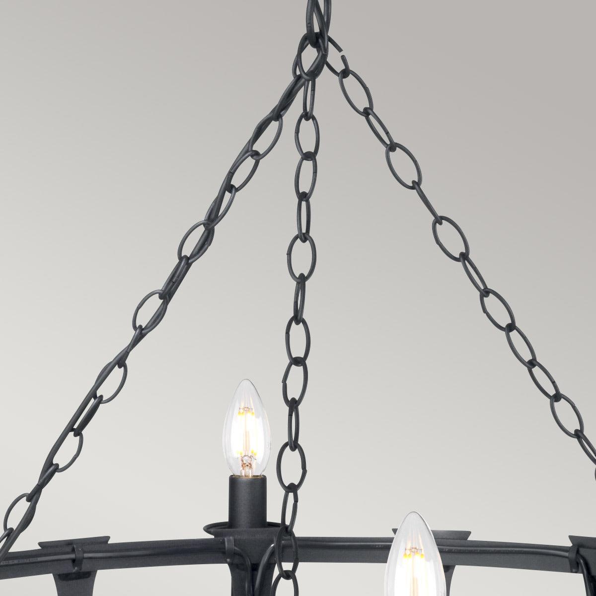 Elstead Lighting - SAX8-BLK - Elstead Lighting Chandelier from the Saxon range. Saxon 8 Light Chandelier Product Code = SAX8-BLK