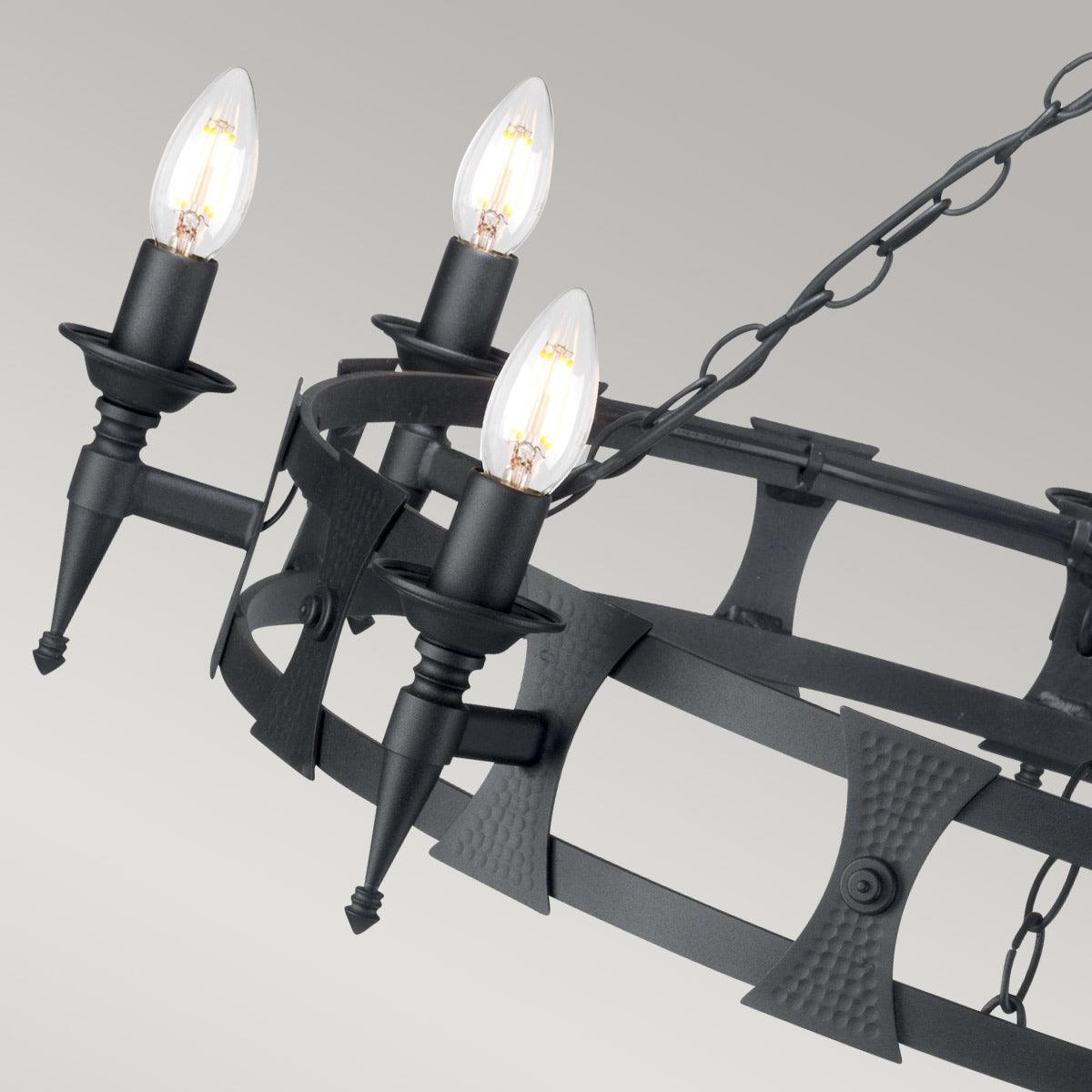 Elstead Lighting - SAX8-BLK - Elstead Lighting Chandelier from the Saxon range. Saxon 8 Light Chandelier Product Code = SAX8-BLK