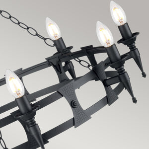 Elstead Lighting - SAX8-BLK - Elstead Lighting Chandelier from the Saxon range. Saxon 8 Light Chandelier Product Code = SAX8-BLK