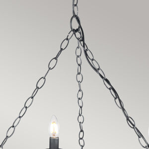 Elstead Lighting - SAX8-BLK-SIL - Elstead Lighting Chandelier from the Saxon range. Saxon 8 Light Chandelier Product Code = SAX8-BLK-SIL