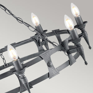 Elstead Lighting - SAX8-BLK-SIL - Elstead Lighting Chandelier from the Saxon range. Saxon 8 Light Chandelier Product Code = SAX8-BLK-SIL