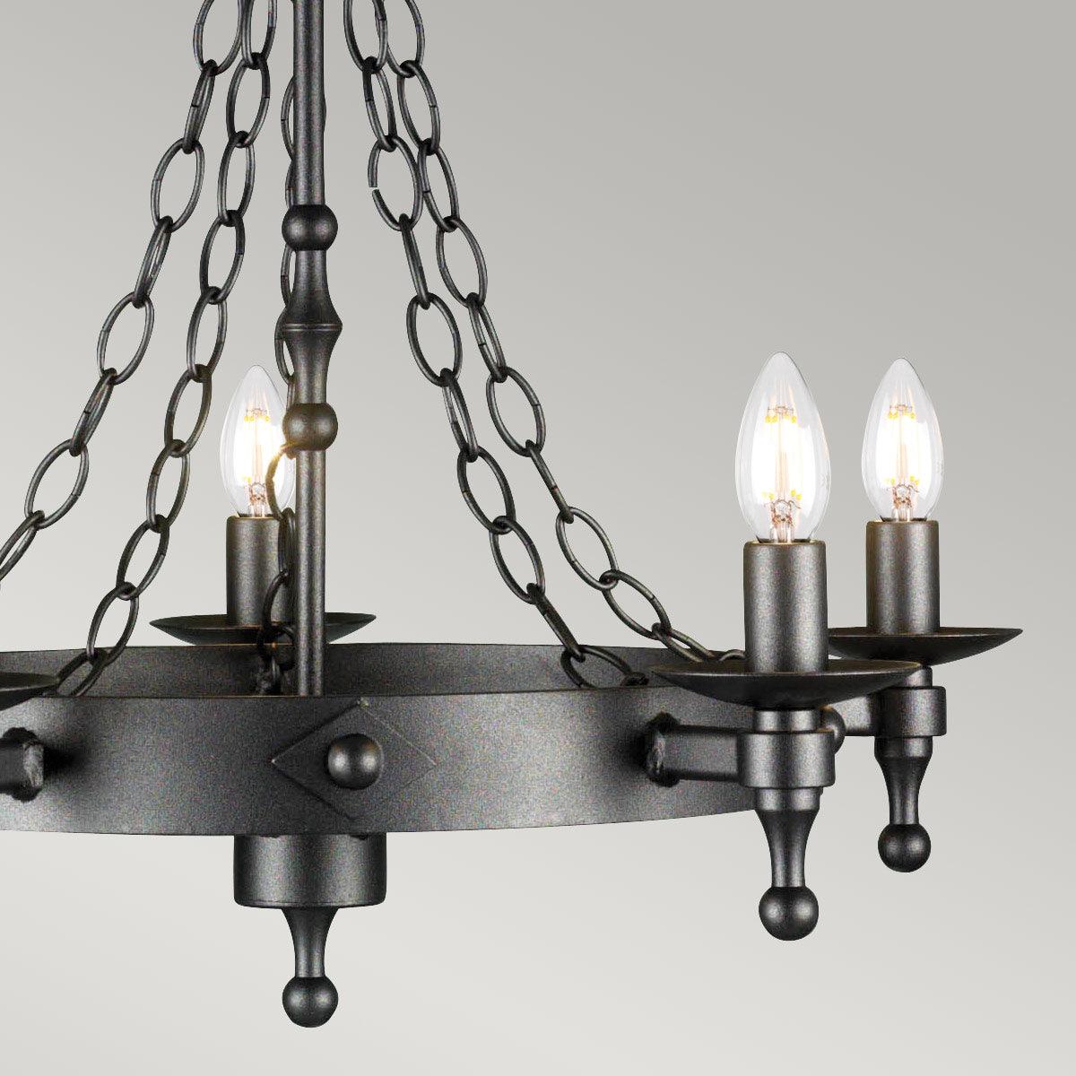 Elstead Lighting - WR5-GRAPHITE - Elstead Lighting Chandelier from the Warwick range. Warwick 5 Light Chandelier Product Code = WR5-GRAPHITE