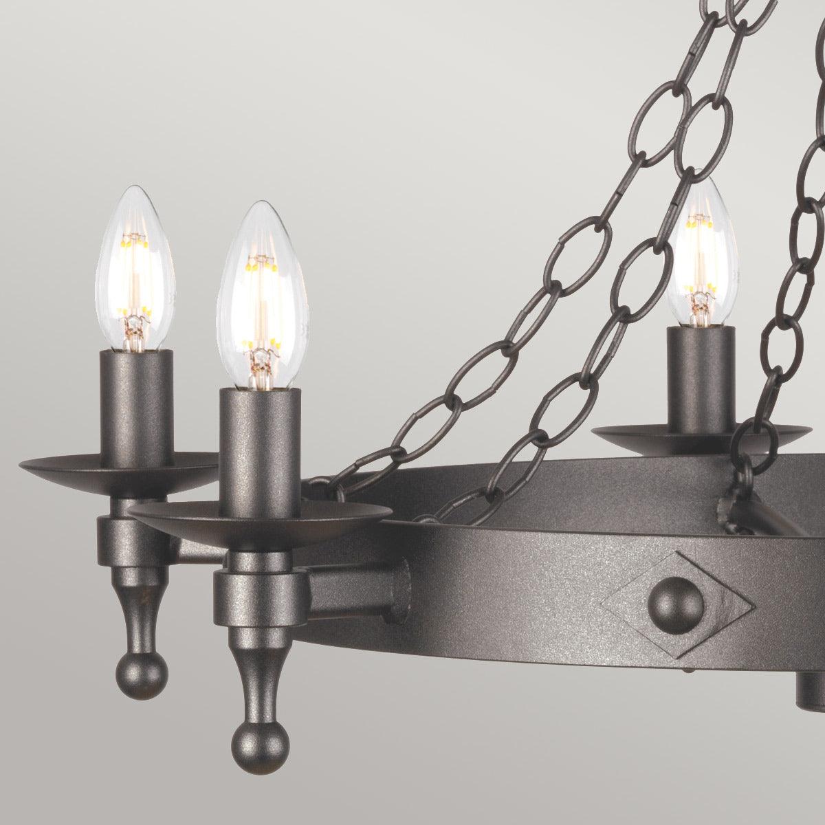 Elstead Lighting - WR6-GRAPHITE - Elstead Lighting Chandelier from the Warwick range. Warwick 6 Light Chandelier Product Code = WR6-GRAPHITE