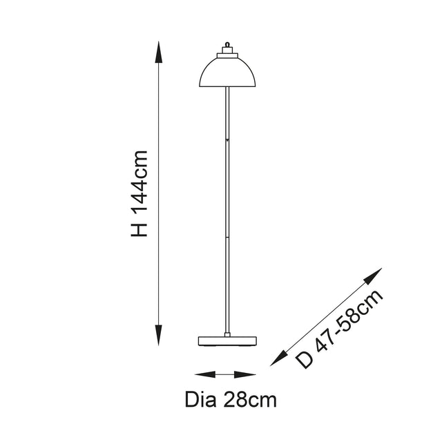 Endon Lighting - 100045 - Endon Lighting 100045 Caspa Indoor Floor Lamps Bright nickel plate & mirrored glass Non-dimmable