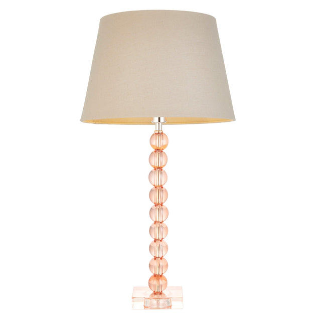 Endon Lighting - 100359 - Endon Lighting 100359 Adelie & Cici Indoor Table Lamps Blush crystal glass & grey fabric Non-dimmable