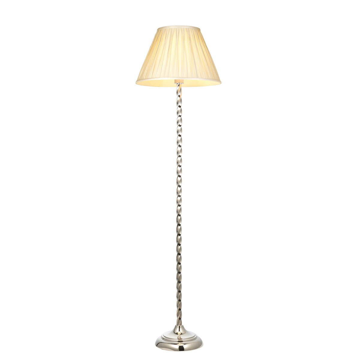 Endon Lighting - 100375 - Endon Lighting 100375 Suki & Chatsworth Indoor Floor Lamps Bright nickel plate & ivory silk Non-dimmable