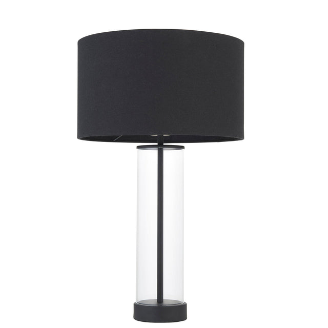 Endon Lighting - 100440 - Endon Lighting 100440 Lessina Indoor Table Lamps Matt black, clear glass & black cotton fabric Dimmer included