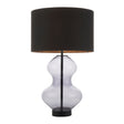 Endon Lighting - 100454 - Endon Lighting 100454 Kelda Shaped 1lt Table Indoor light fitting Grey tinted glass & black cotton fabric with matt black paint