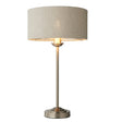 Endon Lighting - 100646 - Endon Lighting 100646 Highclere Indoor Table Lamps Brushed chrome plate & natural linen Non-dimmable