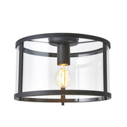 Endon Lighting - 101540 - Endon Lighting 101540 Hopton Indoor Flush Light Matt black & clear glass Dimmable