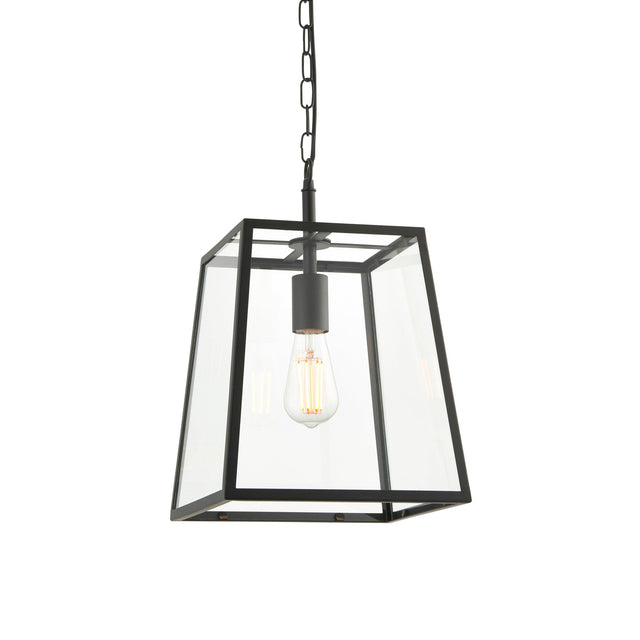 Endon Lighting - 101541 - Endon Lighting 101541 Hurst Indoor Pendant Light Matt black & clear glass Dimmable