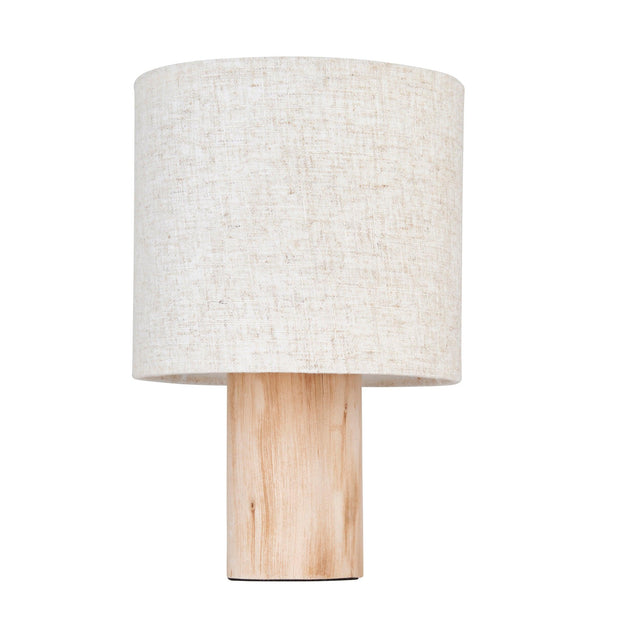 Endon Lighting - 101680 - Endon Lighting 101680 Durban Indoor Table Lamps Natural eucalyptus wood & natural linen Non-dimmable