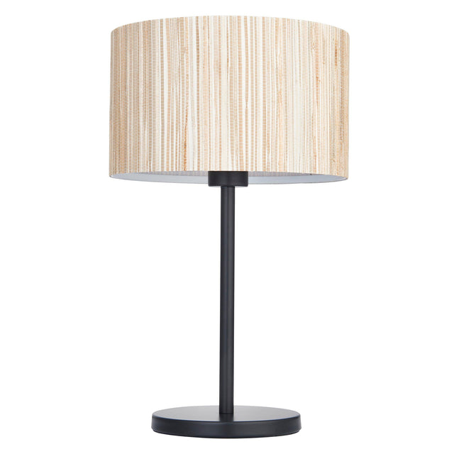 Endon Lighting - 101693 - Endon Lighting 101693 Longshore Indoor Table Lamps Natural seagrass & matt black Non-dimmable