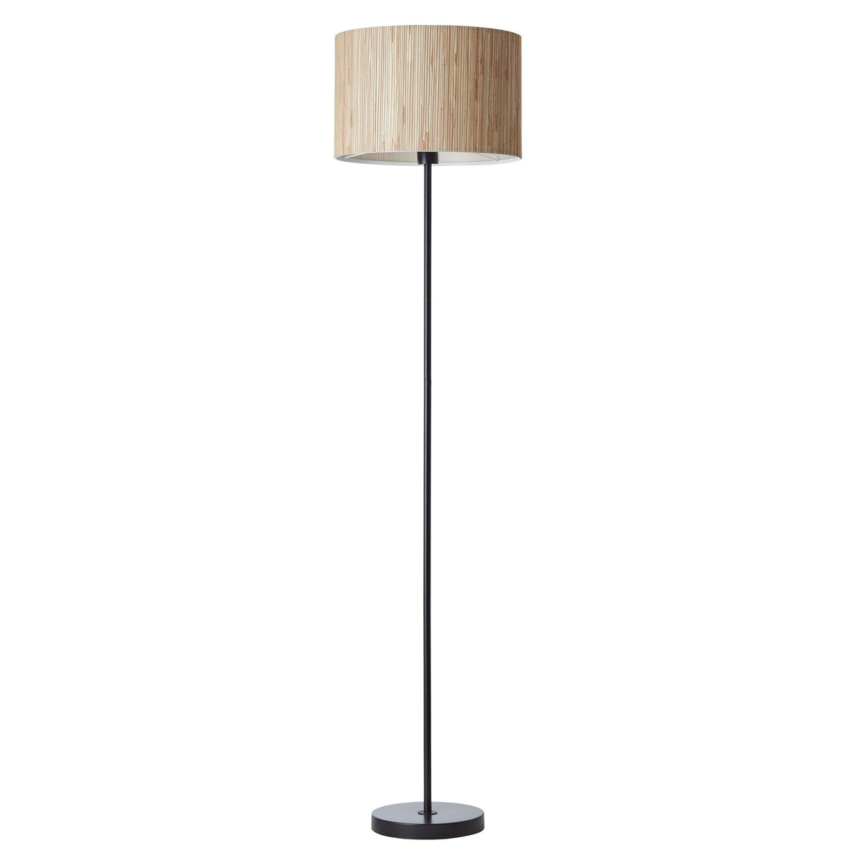 Endon Lighting - 101694 - Endon Lighting 101694 Longshore Indoor Floor Lamps Natural seagrass & matt black Non-dimmable