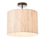 Endon Lighting - 101695 - Endon Lighting 101695 Longshore Indoor Semi flush Light Natural seagrass & matt black Dimmable