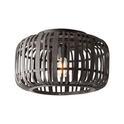 Endon Lighting - 101699 - Endon Lighting 101699 Mathias Indoor Flush Light Dark bamboo & plywood with matt black paint Dimmable