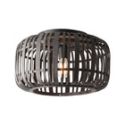 Endon Lighting 101699 Mathias Indoor Flush Light Dark bamboo & plywood with matt black paint Dimmable