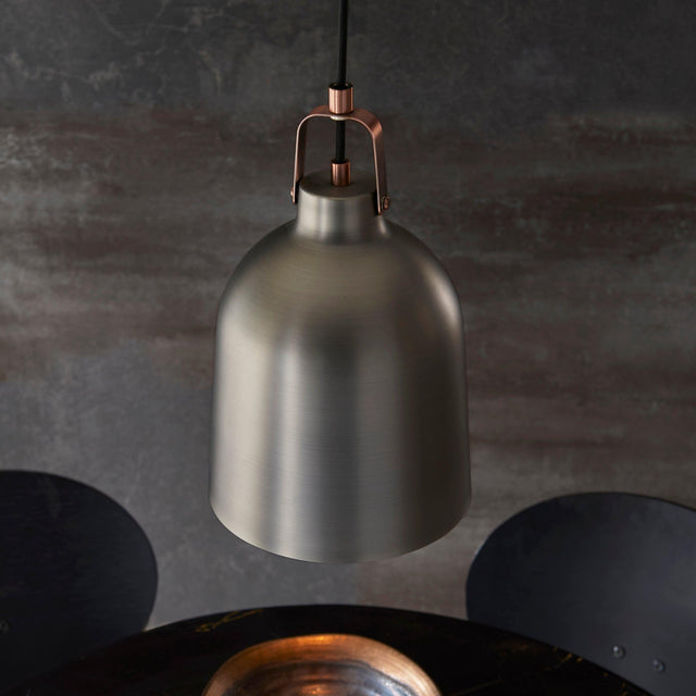 Endon Lighting - 102544 - Endon Lighting 102544 Lazenby Indoor Pendant Light Aged pewter & aged copper plate Dimmable