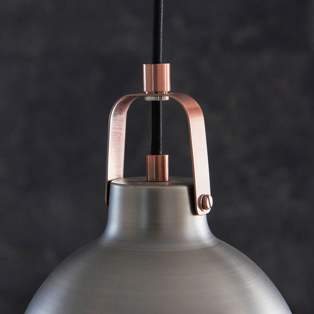 Endon Lighting - 102544 - Endon Lighting 102544 Lazenby Indoor Pendant Light Aged pewter & aged copper plate Dimmable