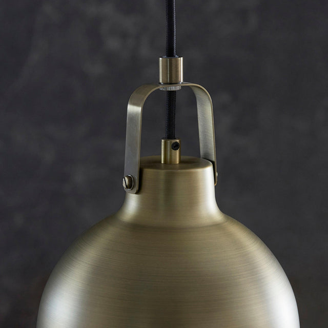 Endon Lighting - 102545 - Endon Lighting 102545 Lazenby Indoor Pendant Light Antique brass plate Dimmable