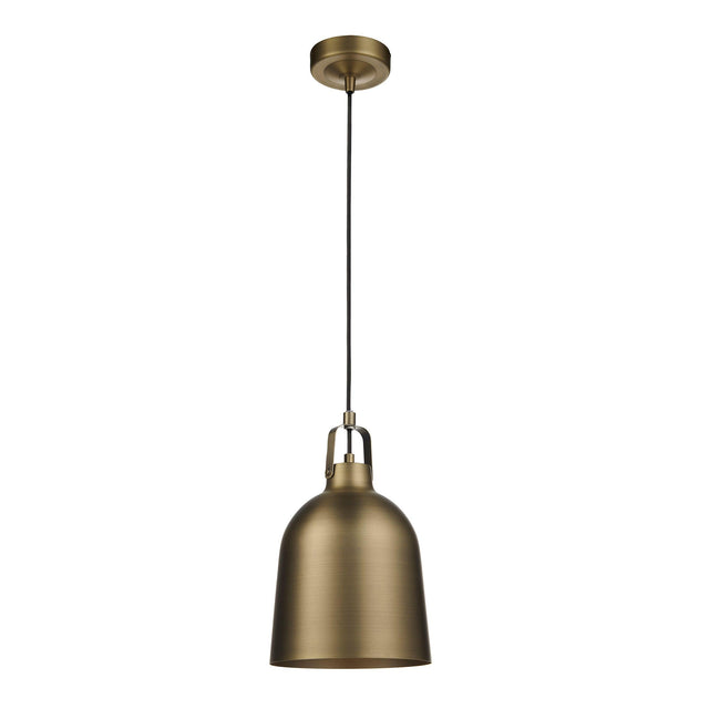 Endon Lighting - 102545 - Endon Lighting 102545 Lazenby Indoor Pendant Light Antique brass plate Dimmable