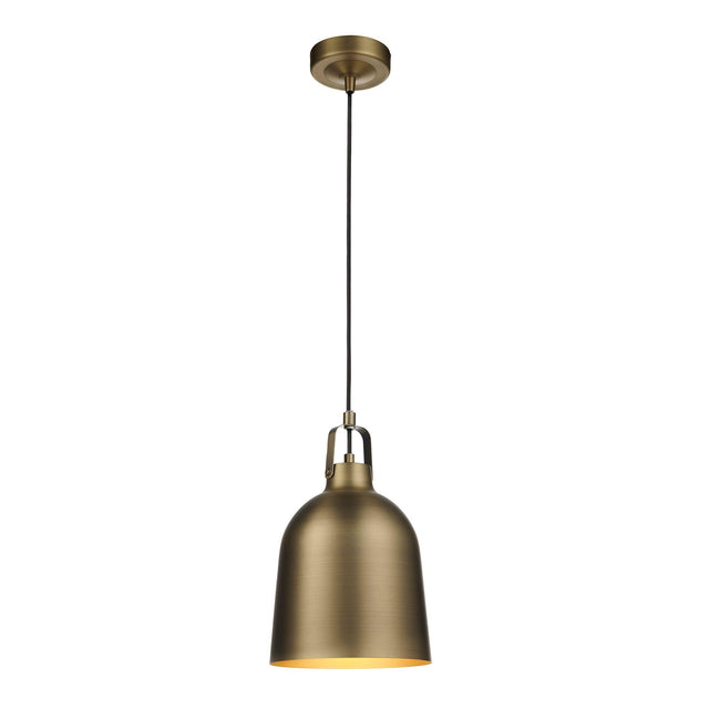 Endon Lighting - 102545 - Endon Lighting 102545 Lazenby Indoor Pendant Light Antique brass plate Dimmable