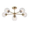 Endon Lighting - 103171 - Endon Lighting 103171 Allegra Indoor Semi flush Light Antique brass plate & clear spiral glass Dimmable