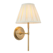 Endon Lighting - 103346 - Endon Lighting 103346 Rennes & Carla Indoor Wall Light Antique brass plate & cream fabric Dimmable