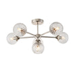 Endon Lighting - 104050 - Endon Lighting 104050 Allegra Indoor Semi flush Light Bright nickel plate & clear spiral glass Dimmable