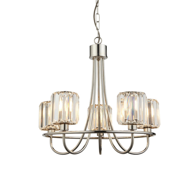 Endon Lighting - 104108 - Endon Lighting 104108 Berenice Indoor Pendant Light Bright nickel plate & clear glass Dimmable