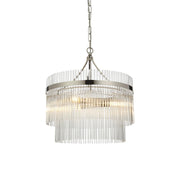 Endon Lighting - 104113 - Endon Lighting 104113 Marietta Indoor Pendant Light Bright nickel plate & clear glass Dimmable