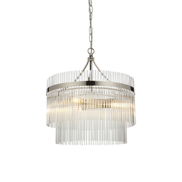 Endon Lighting - 104113 - Endon Lighting 104113 Marietta Indoor Pendant Light Bright nickel plate & clear glass Dimmable