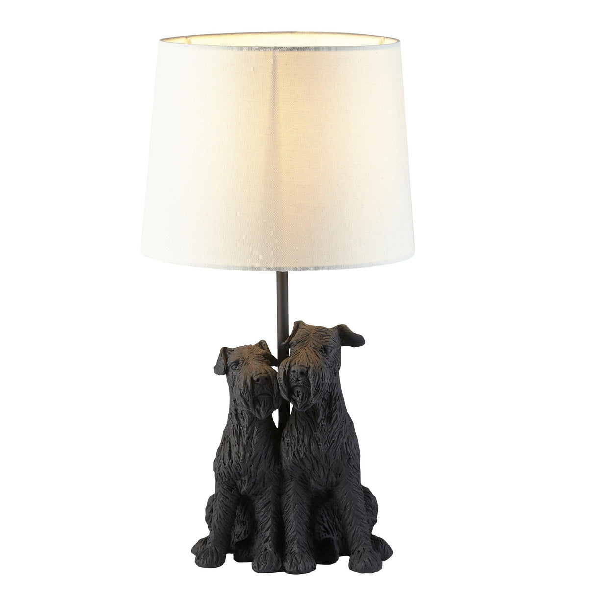 Endon Lighting - 106794 - Endon Lighting 106794 Westie Indoor Table Lamps Matt black & natural linen Non-dimmable