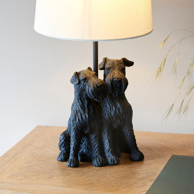 Endon Lighting - 106794 - Endon Lighting 106794 Westie Indoor Table Lamps Matt black & natural linen Non-dimmable