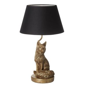 Endon Lighting - 106796 - Endon Lighting 106796 Fox Indoor Table Lamps Vintage gold paint & black fabric Non-dimmable