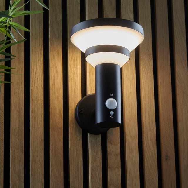 Endon Lighting - 106802 - Endon Lighting 106802 Halton Outdoor Wall Light Matt black & white pc Step dimmable