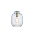 Endon Lighting - 106923 - Endon Lighting 106923 Lyra Indoor Pendant Light Clear textured glass & antique brass plate Dimmable