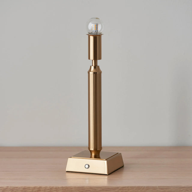 Endon Lighting - 110457 - Endon Lighting 110457 Trobridge Rechargeable 1lt Table Indoor light fitting Brushed aged brass plate