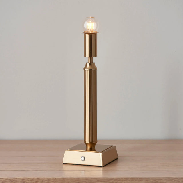 Endon Lighting - 110457 - Endon Lighting 110457 Trobridge Rechargeable 1lt Table Indoor light fitting Brushed aged brass plate