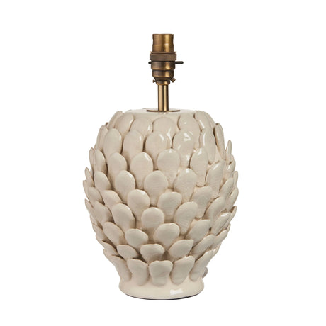 Endon Lighting - 111249 - Endon Lighting 111249 Layered Leaf 1lt Table Indoor light fitting Ivory crackle glaze & brushed aged brass plate