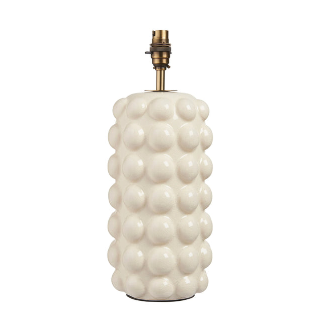 Endon Lighting - 111252 - Endon Lighting 111252 Bobble 1lt Table Indoor light fitting White crackle glaze & brushed aged brass plate