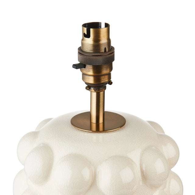 Endon Lighting - 111252 - Endon Lighting 111252 Bobble 1lt Table Indoor light fitting White crackle glaze & brushed aged brass plate