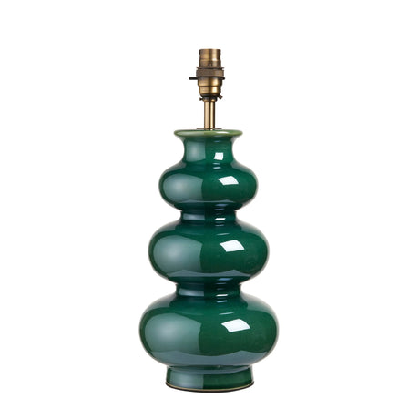 Endon Lighting - 111256 - Endon Lighting 111256 Monroe 1lt Table Indoor light fitting Gloss green reactive glaze & brushed aged brass plate