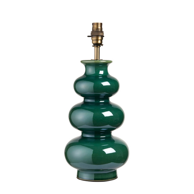 Endon Lighting - 111256 - Endon Lighting 111256 Monroe 1lt Table Indoor light fitting Gloss green reactive glaze & brushed aged brass plate