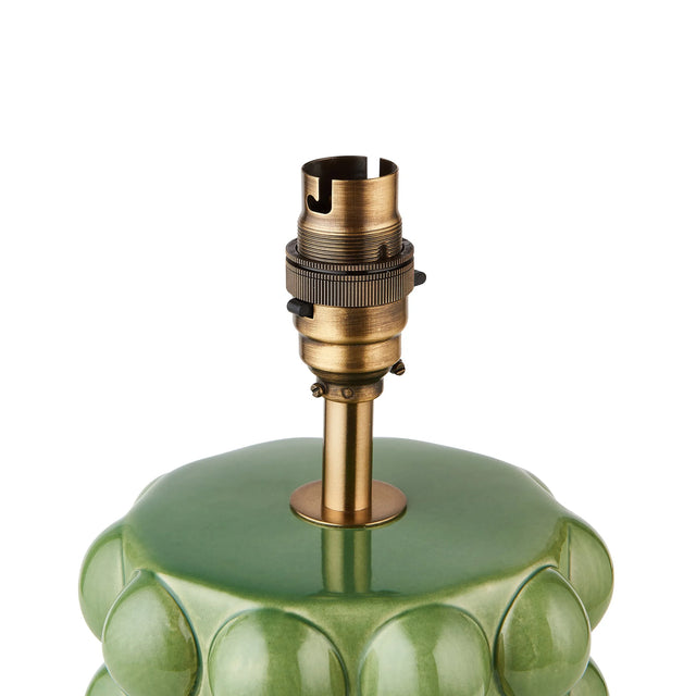 Endon Lighting - 111257 - Endon Lighting 111257 Bobble 1lt Table Indoor light fitting Olive green glaze & brushed aged brass plate