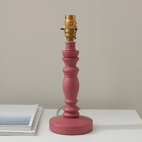 Endon Lighting - 111521 - Endon Lighting 111521 Bibury 1lt Table Indoor light fitting Satin pink clay paint & brushed aged brass plate