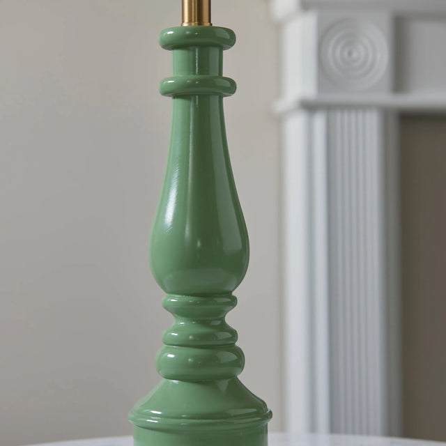 Endon Lighting - 112164 - Endon Lighting 112164 Myrtle 1lt Table Indoor light fitting Cotswold green & warm brass plate