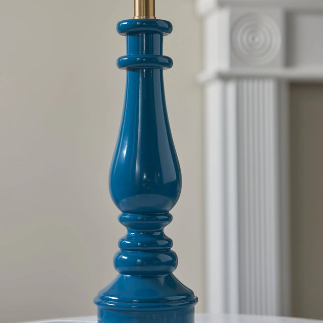 Endon Lighting - 112165 - Endon Lighting 112165 Myrtle 1lt Table Indoor light fitting Marlin blue & warm brass plate