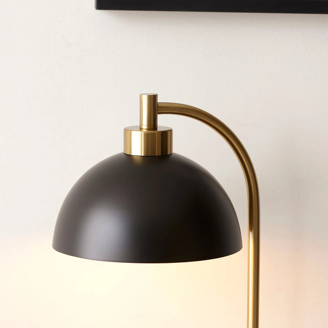 Endon Lighting - 112210 - Endon Lighting 112210 Buchanan 1lt Table Indoor light fitting Matt black, antique brass plate & grey marble