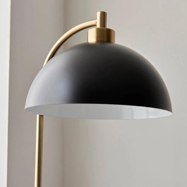 Endon Lighting - 112211 - Endon Lighting 112211 Buchanan 1lt Floor Indoor light fitting Matt black, antique brass plate & grey marble